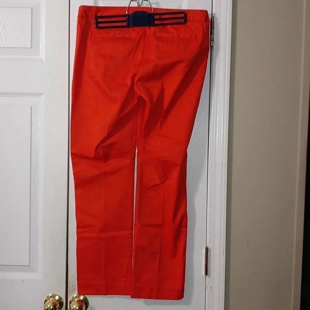 J. Crew Stretch City Fit Reddish Orange  bright Pants Sz 8 NWT